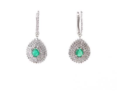 Brillant Smaragd Ohrgehänge - Jewellery