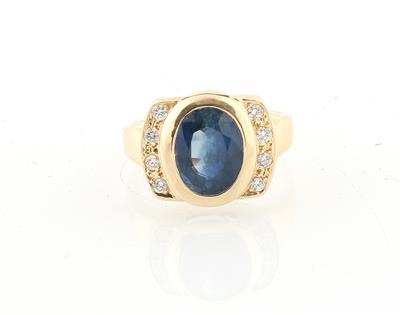 Saphir Brillant Ring zus. ca.4,05 ct - Schmuck