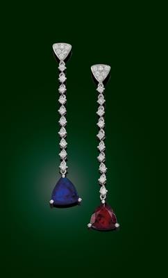 Tansanit Granatohrgehänge - Jewellery