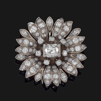 Diamantbrosche zus. ca. 6,70 ct - Gioielli