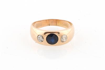 Altschliffdiamant Saphir Ring - Schmuck