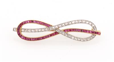 Diamantrauten Rubinbrosche - Jewellery