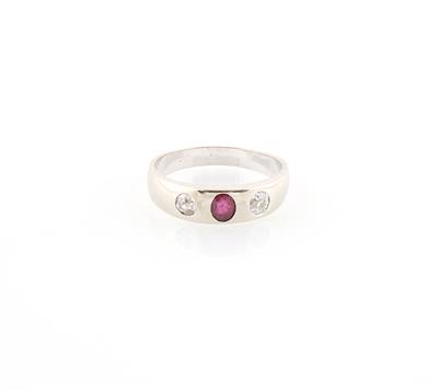 Altschliffbrillant Rubin Ring - Schmuck