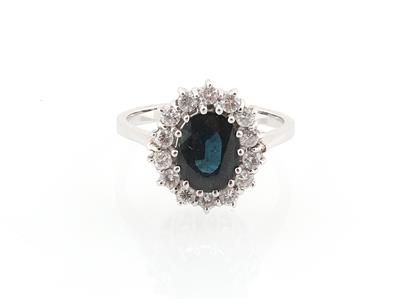 Saphir Brillantring zus. ca. 2,25 ct - Schmuck