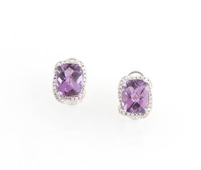 Amethystohrclips zus. ca. 5,70 ct - Gioielli