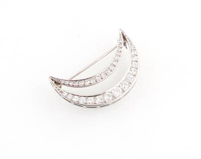 Diamantbrosche Mond zus. ca. 0,80 ct - Jewellery