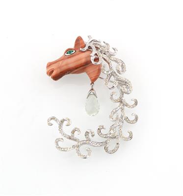 Brillantbrosche Pferd - Schmuck