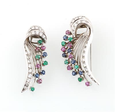 2 Brillant Farbsteinkleiderclips - Jewellery