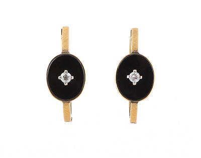 Diamant Onyx Ohrringe - Klenoty