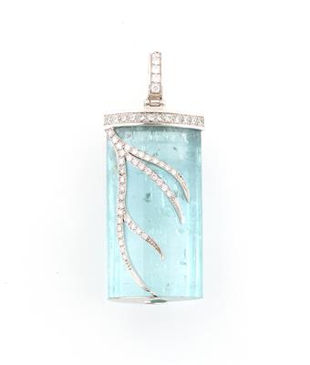 Brillant Aquamarin Anhänger - Schmuck