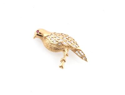 Brillantbrosche Vogel zus. ca.0,40 ct - Klenoty