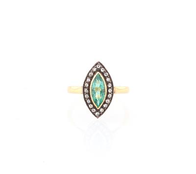 Smaragd Diamantring zus. ca. 1,10 ct - Schmuck