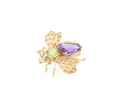 Amethyst Peridot Brosche Fliege - Gioielli