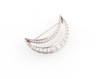 Diamantbrosche Mond zus. ca. 0,80 ct - Schmuck