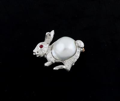 Kulturperlen Brosche Hase - Jewellery