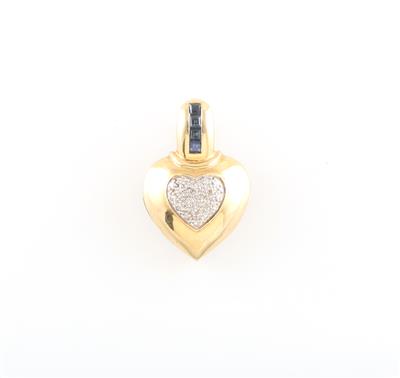 Diamant Saphirherzanhänger - Jewellery