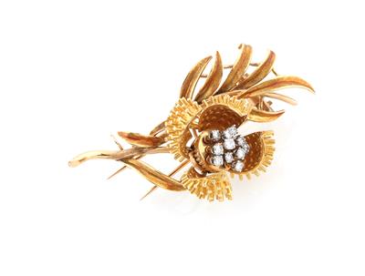 Mellerio Brillantbrosche Kastanie zus. ca. 0,60 ct - Exquisite jewellery
