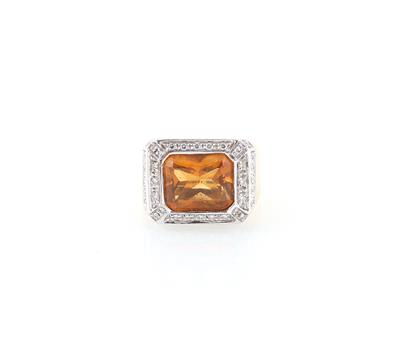 Brillant Citrin Ring zus. ca.5,80 ct - Jewellery