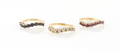 Brillant Farbstein Ringset - Jewellery