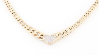 Brillant Herzcollier zus. ca. 2,30 ct - Gioielli