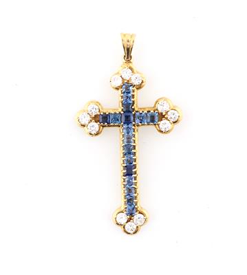 Brillant Saphirkreuz - Schmuck