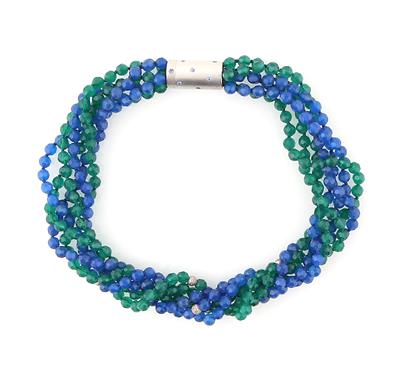 Blau Grün gebeiztes Chalzedon Collier - Exquisite jewellery