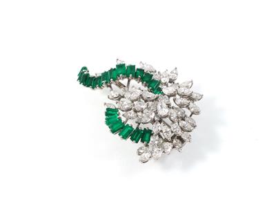Diamantbrosche zus. ca. 6,50 ct - Exkluzivní šperky