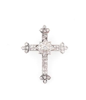 Diamant Kreuzanhänger zus. ca. 1,30 ct - Jewellery