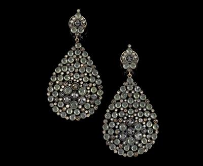 Diamantrauten Saphir Ohrclipgehänge - Jewellery