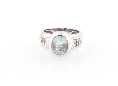 Brillant Aquamarin Ring - Schmuck