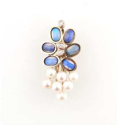 Brillant Opal Kulturperlen Anhänger - Jewellery