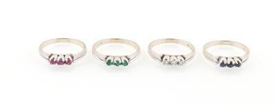 Brillant Farbstein Ringset - Jewellery