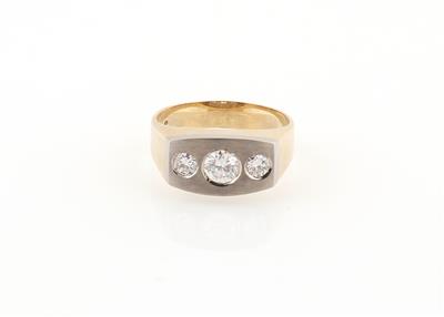 Brillant Herrenring zus. ca. 1,05 ct - Klenoty