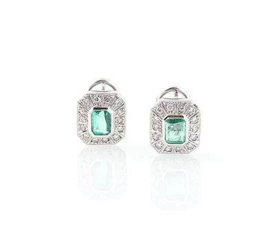 Brillant Smaragd Ohrclips - Jewellery