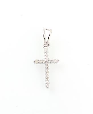 Brillant Kreuzanhänger zus. ca. 0,25 ct - Schmuck