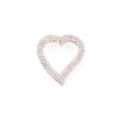 Diamant Herzanhänger zus. ca. 0,90 ct - Jewellery