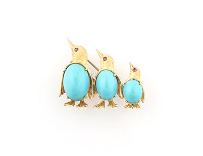 Rubin Brosche Pinguine - Jewellery