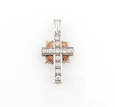 Brillant Kreuzanhänger zus. ca. 0,65 ct - Jewellery