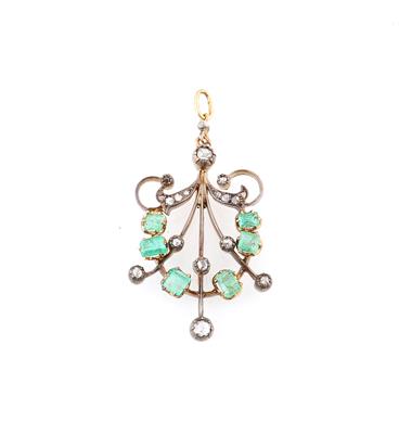 Diamant Smaragd Anhänger - Jewellery
