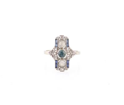 Diamantrauten Saphir Imitationsstein Ring - Gioielli