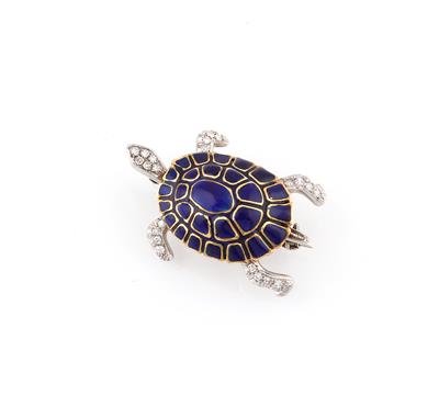 Achtkantdiamantbrosche Schildkröte zus. ca. 1,20 ct - Jewellery