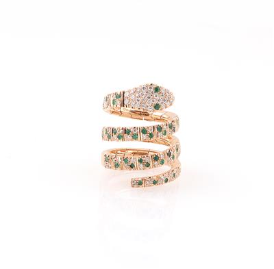 Brillant Smaragdring Schlange - Jewellery
