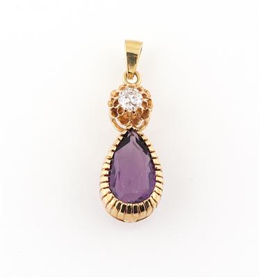 Altschliffbrillant Amethyst Anhänger - Gioielli