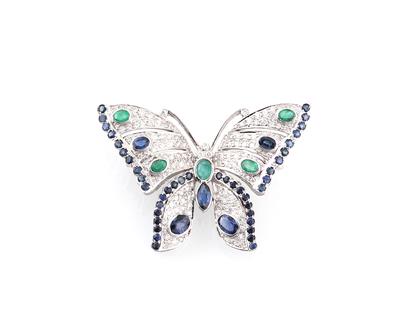 Brillant Farbstein Brosche Schmetterling - Jewellery