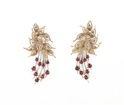 Diamant Rubin Ohrclips - Jewellery