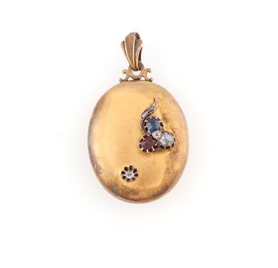 Diamantrauten Farbstein Medaillon - Jewellery