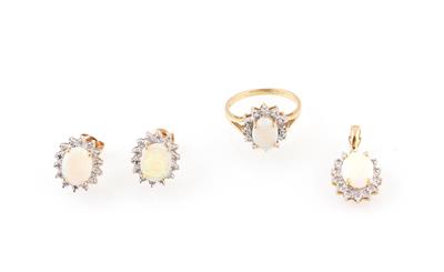 Achtkantdiamant Opal Schmuckgarnitur - Jewellery