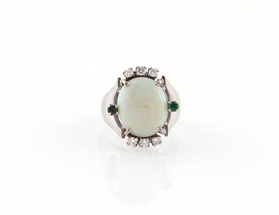Brillant Smaragd Opal Ring - Klenoty