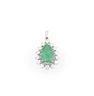 Brillant Smaragdanhänger zus. ca. 2,80 ct - Jewellery
