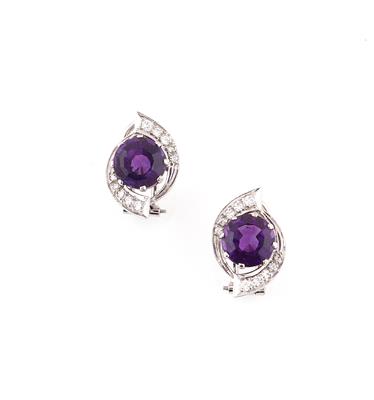 Brillant Amethyst Ohrclips - Gioielli